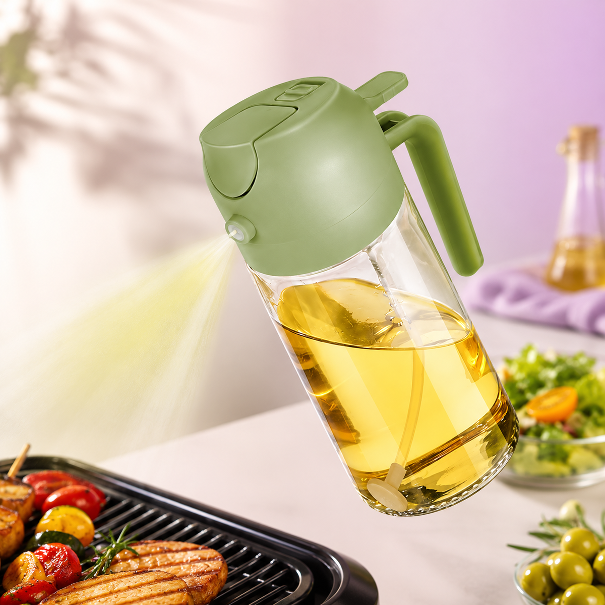 2 in 1 Glass oil Spray Dispenser