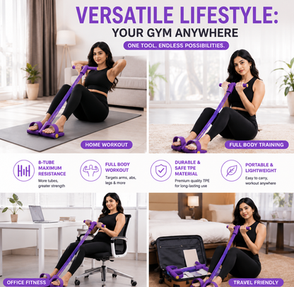 6 Tube Pedal Resistance Band Trainer
