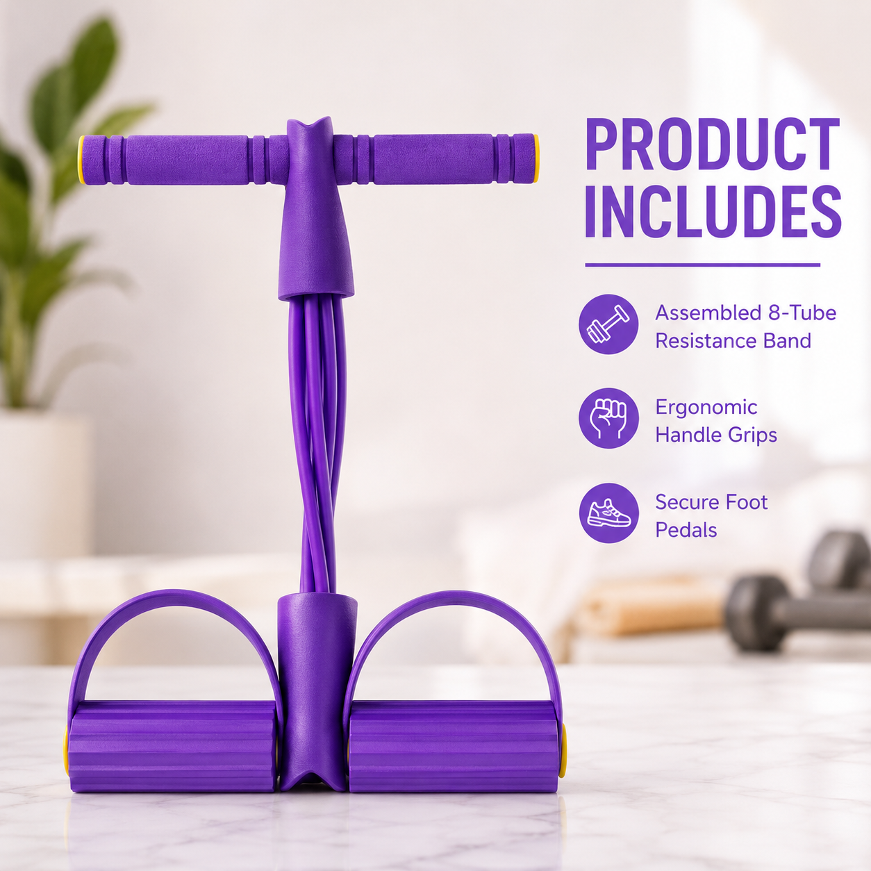 6 Tube Pedal Resistance Band Trainer