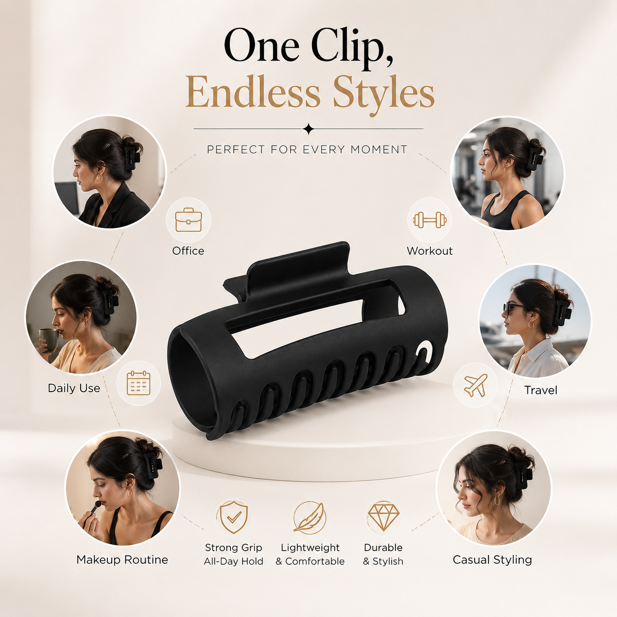 Soft Cloud Hair Claw Clips