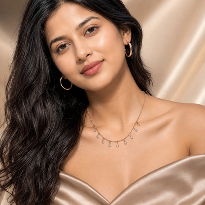 Women Rose Gold Stary Night Necklace