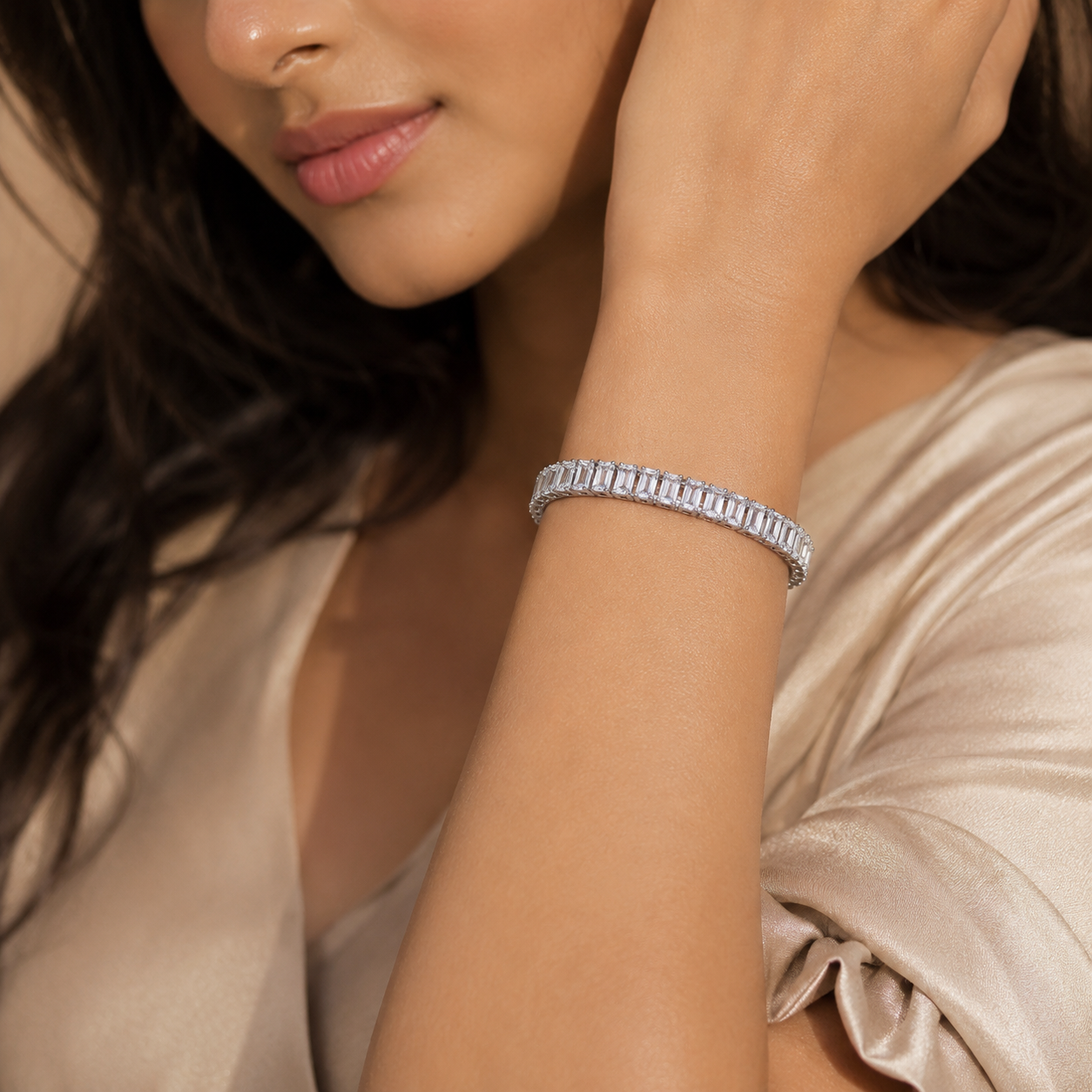 Silver-tone tennis bracelet