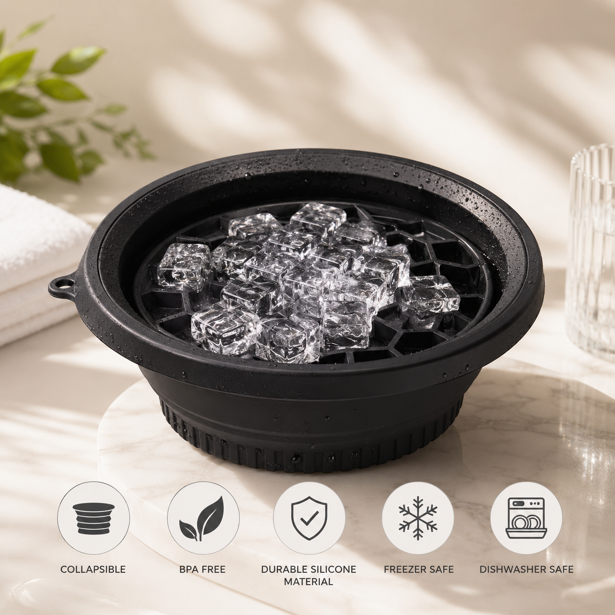 Face Bowl for Ice with Built in Ice Tray