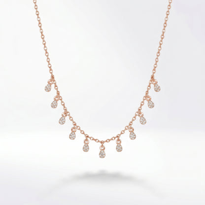Women Rose Gold Stary Night Necklace